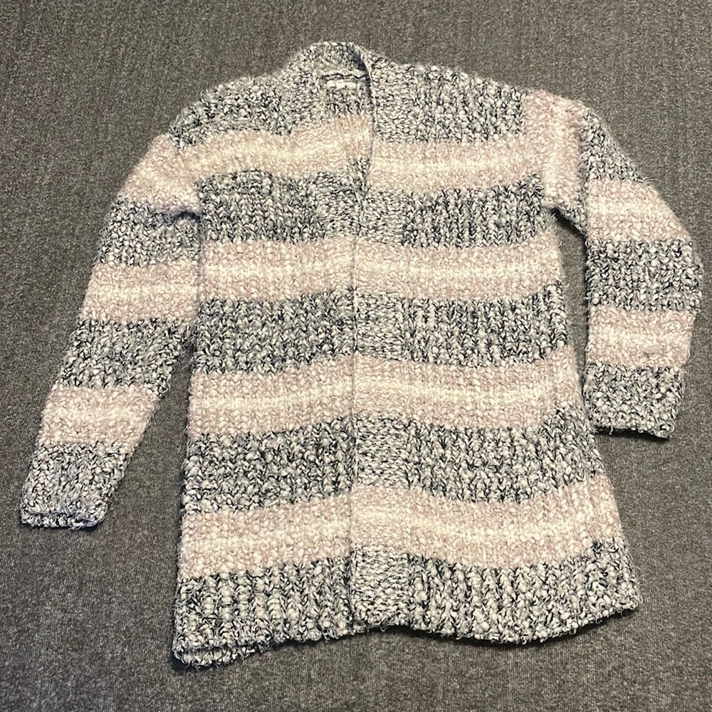 Maurice’s Fuzzy Cardigan Black/White/Beige Size Medium